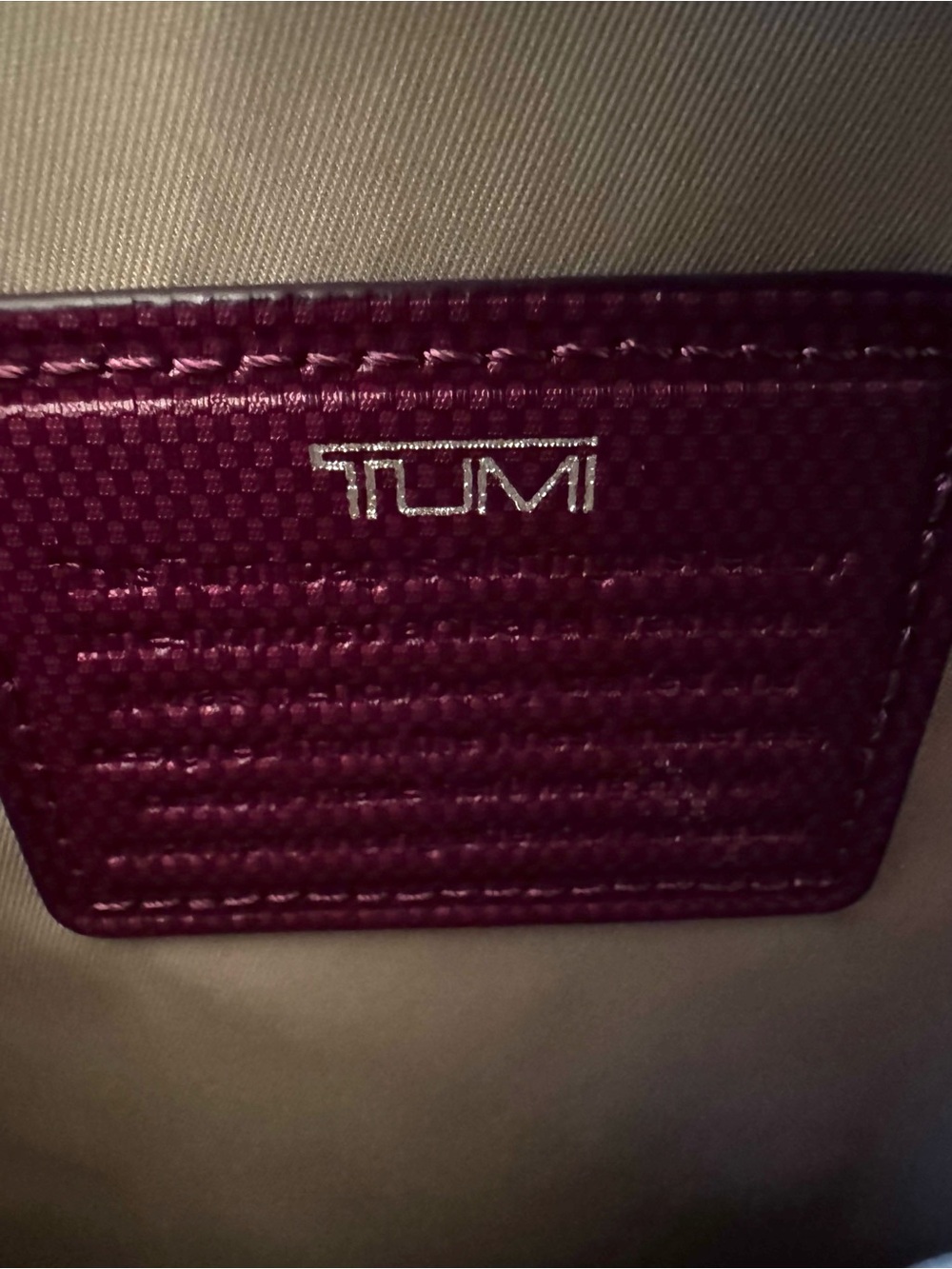 Tumi Purple Slim Leather Crossbody Travel Bag - Picture 3 of 4